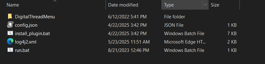 Install directory contents